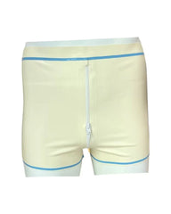 Crotch Zipper Shorts With Contrast Trim