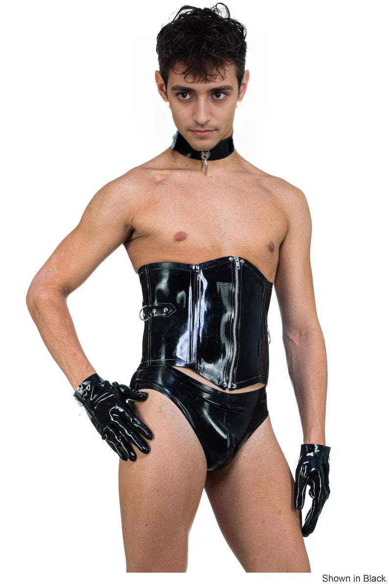 Glossy Black Latex Underbust Corset