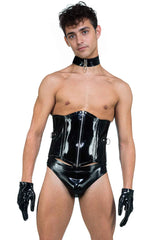 Glossy Black Latex Underbust Corset