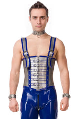 Latex Front Buckle And Zip Corset