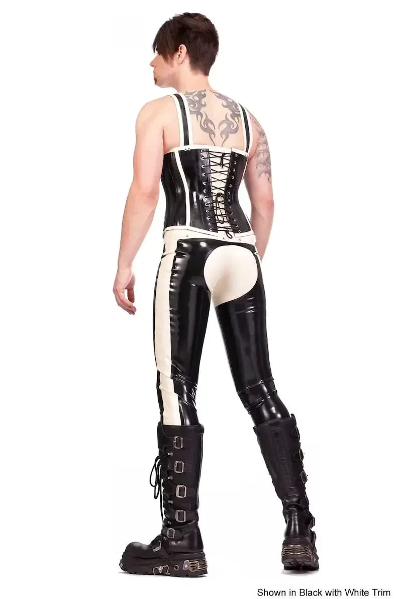 Latex Front Buckle And Zip Corset