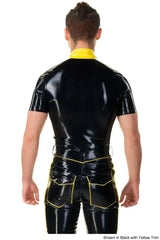 Edgy Style Latex Short-Sleeved Top