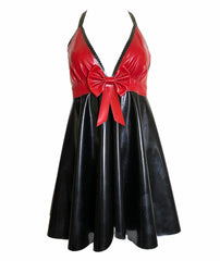 Latex Babydoll Split Front Lingerie Dress