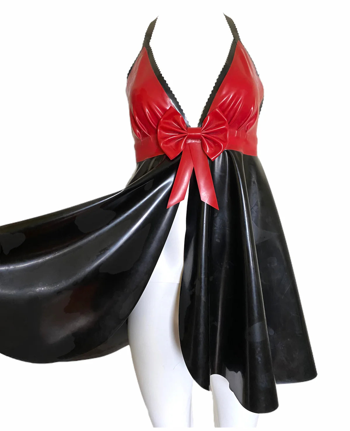 Latex Babydoll Split Front Lingerie Dress