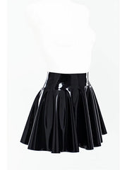 LATEX FIT AND FLARE SKIRT