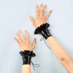 Black Lace-Up Gauntlets