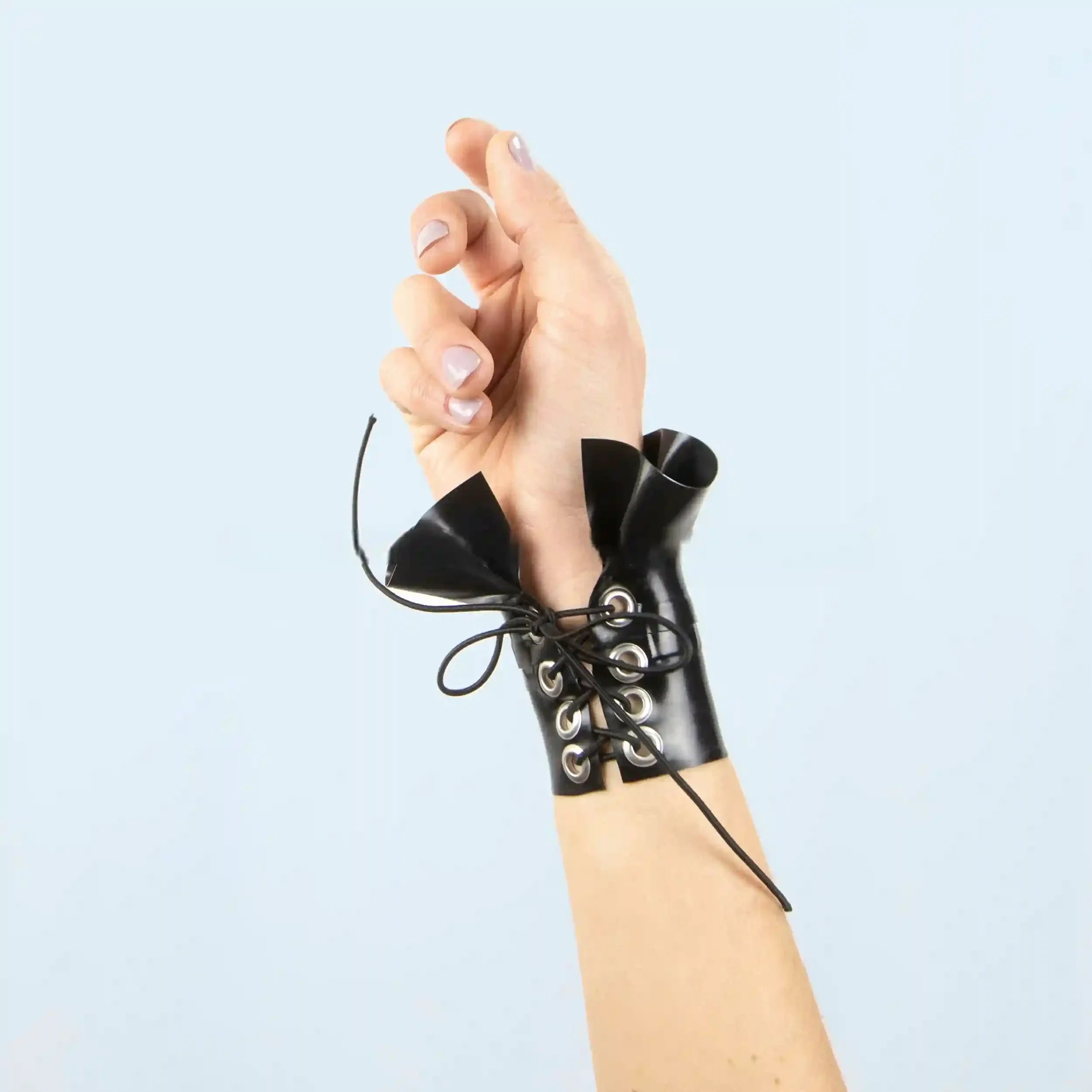 Black Lace-Up Gauntlets