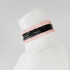 Pink and Black Striped Choker