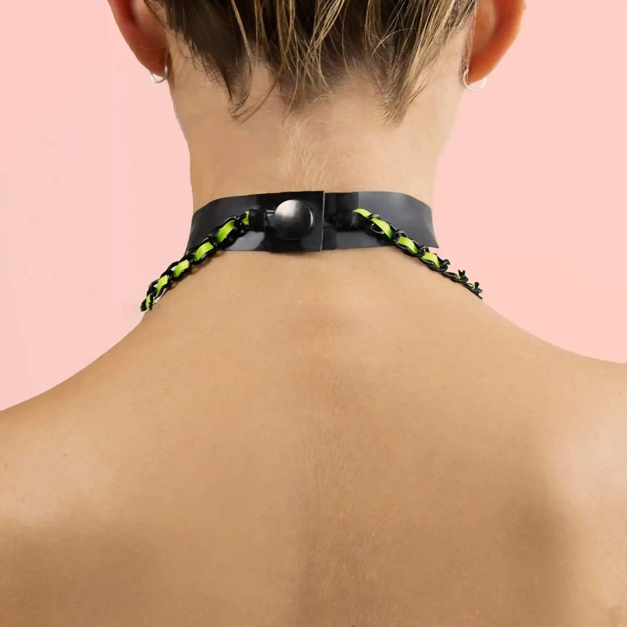 Neon and Black Link Necklace