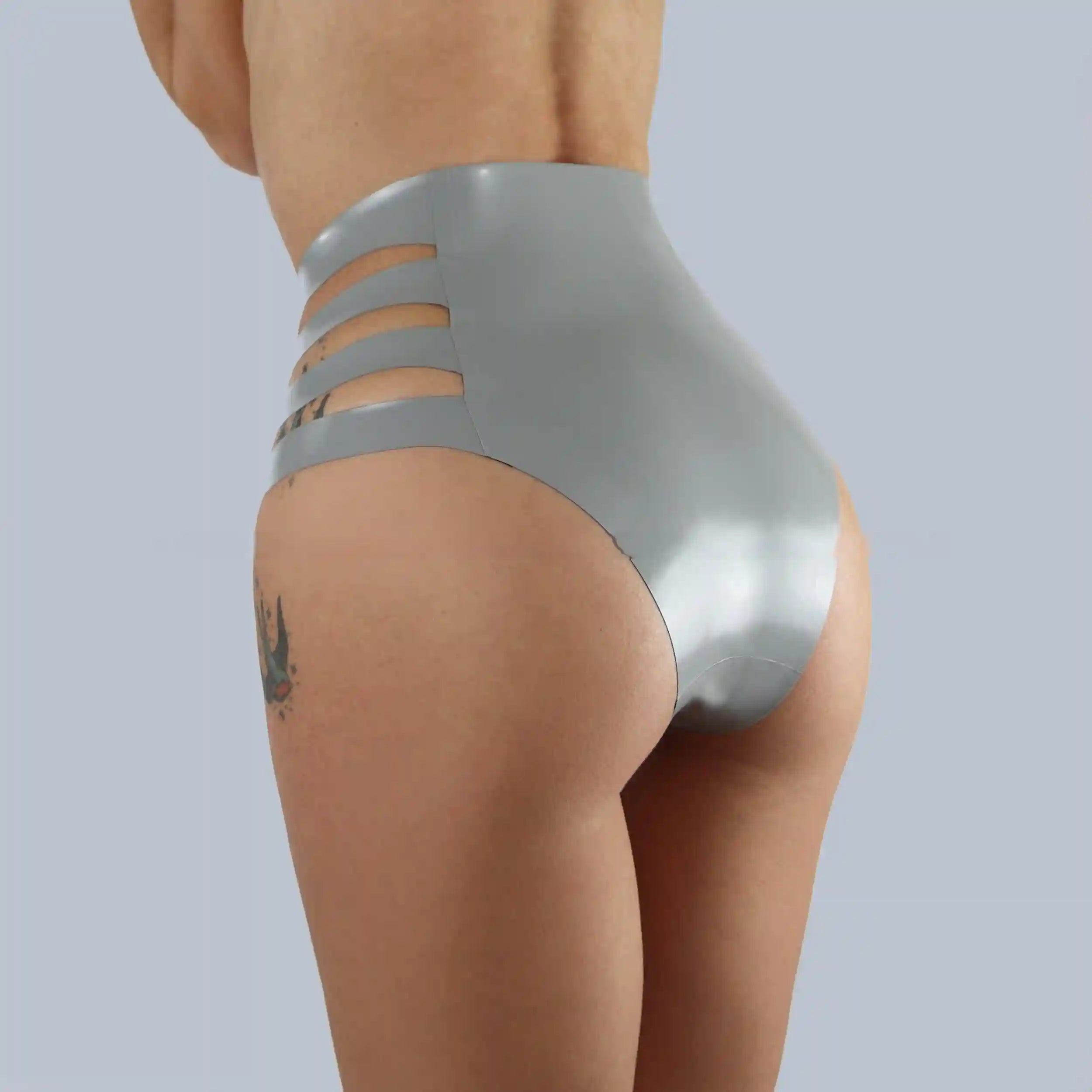 Strappy High-Waist Latex Panties