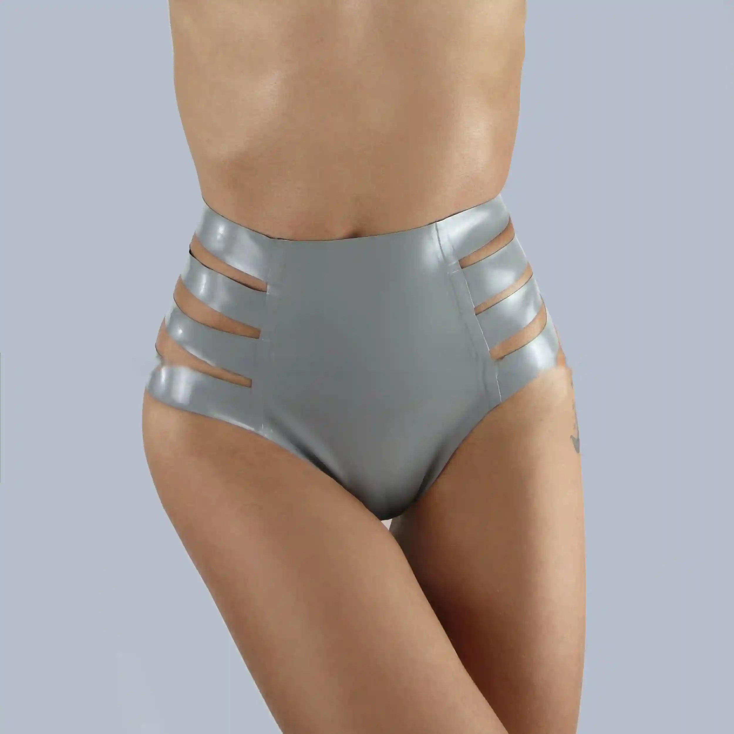 Strappy High-Waist Latex Panties