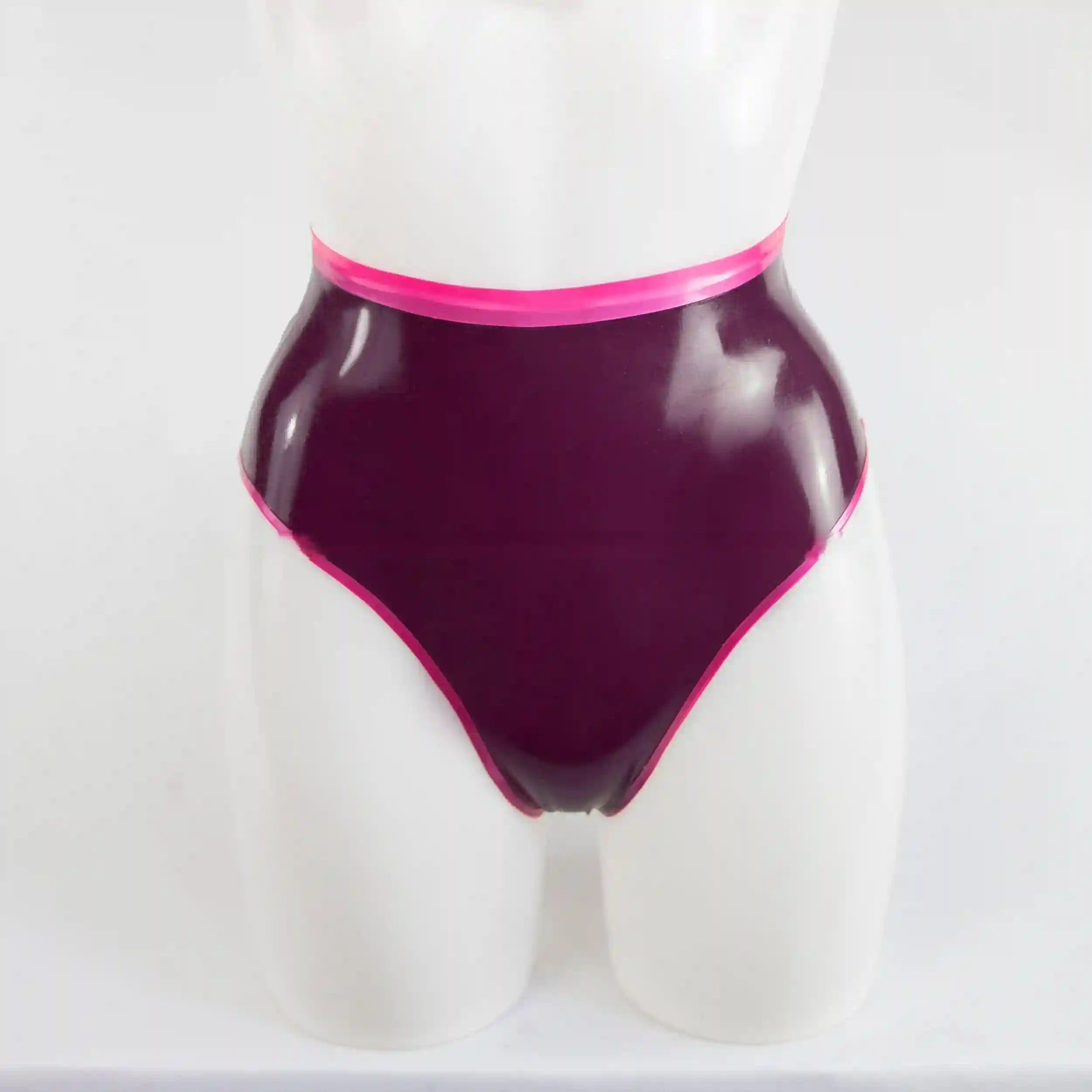 High-Cut Latex Bikini Bottom in Plum