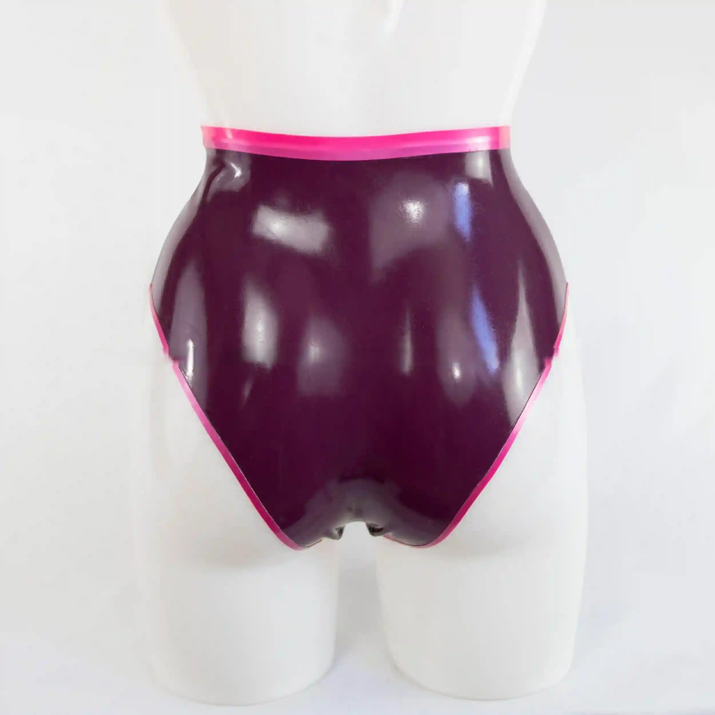 High-Cut Latex Bikini Bottom in Plum