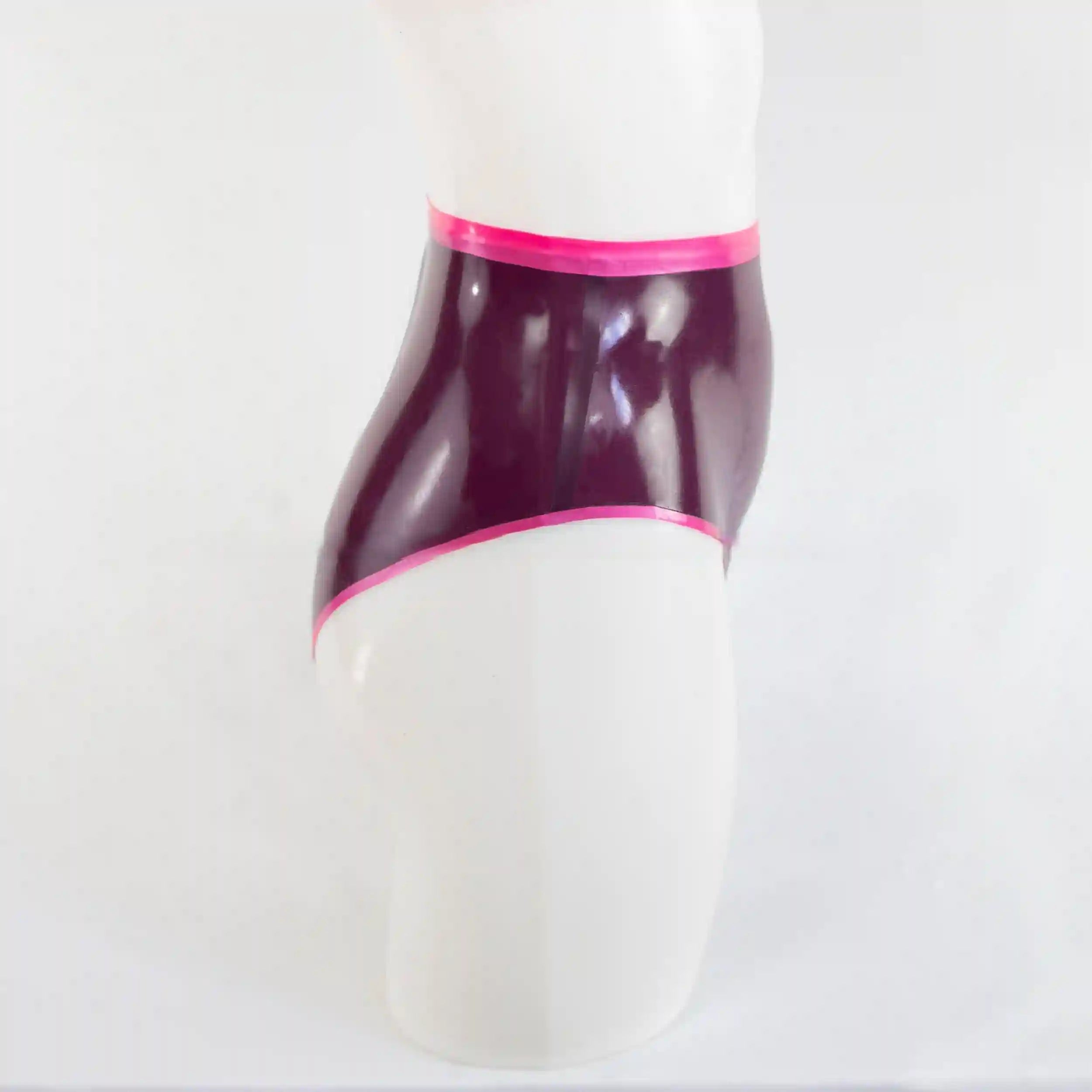 High-Cut Latex Bikini Bottom in Plum