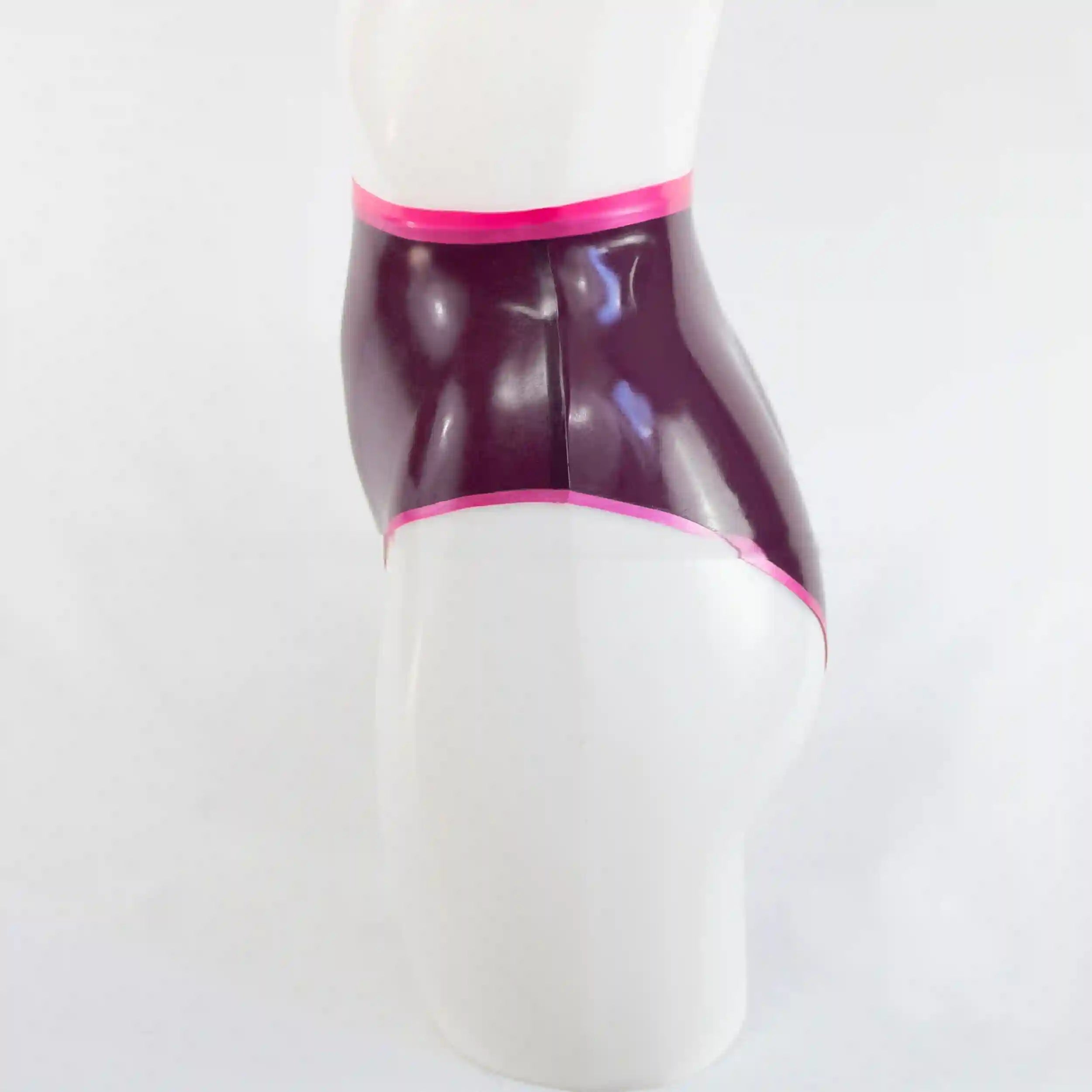 High-Cut Latex Bikini Bottom in Plum