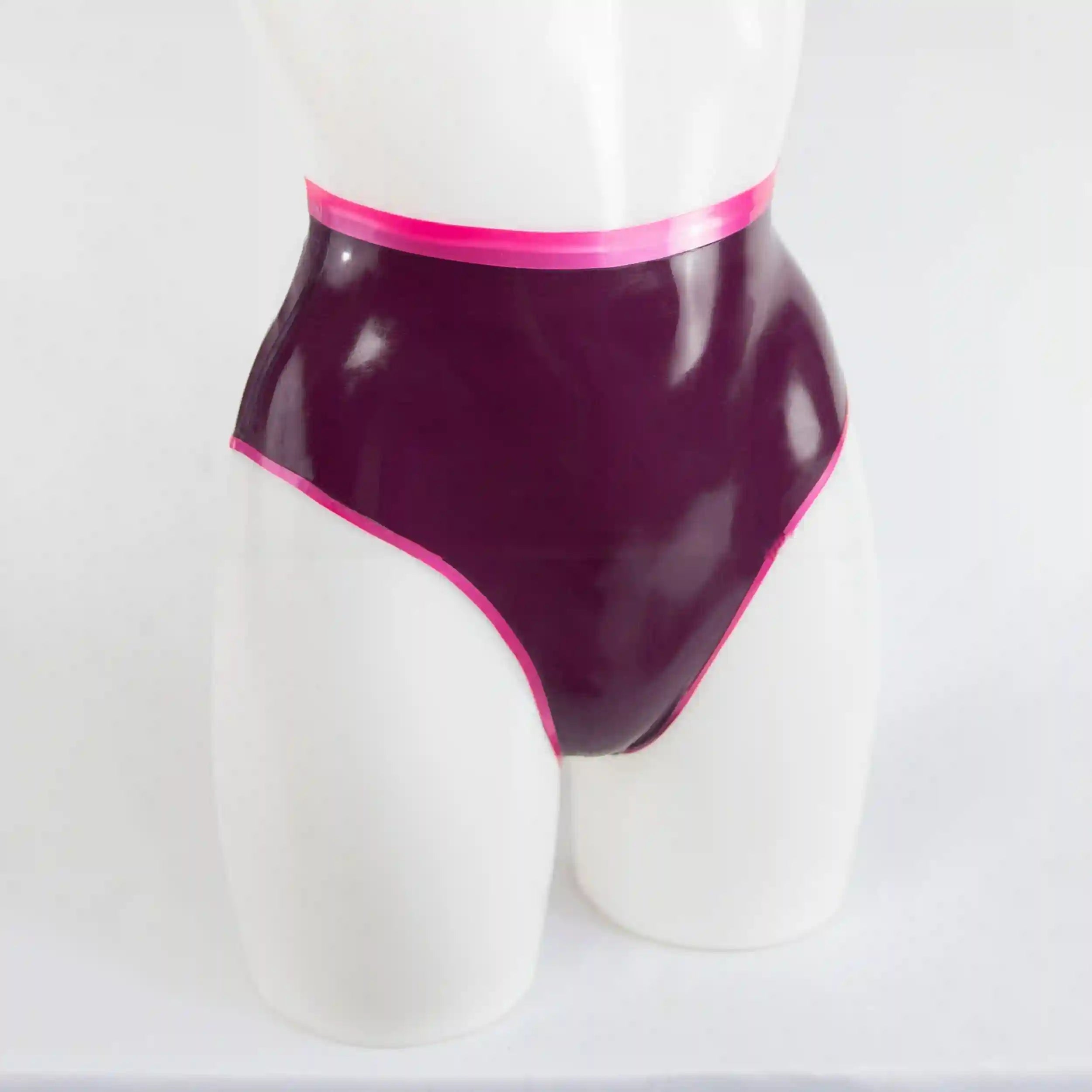 High-Cut Latex Bikini Bottom in Plum