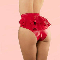 Ruby Ruffle Latex Playful Panties