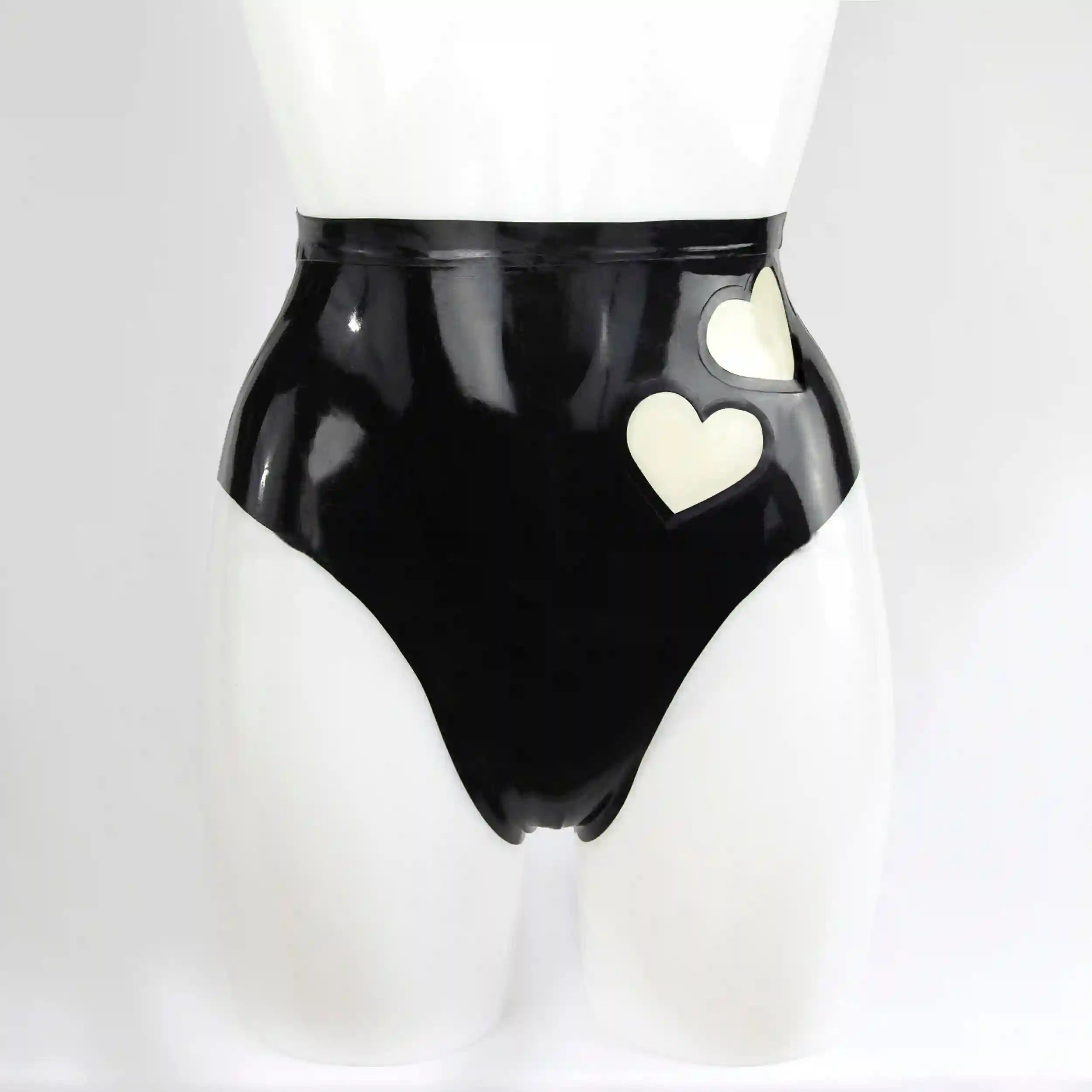 Heart Accent High-Waist Latex Panty