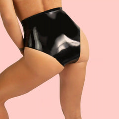 Heart Accent High-Waist Latex Panty