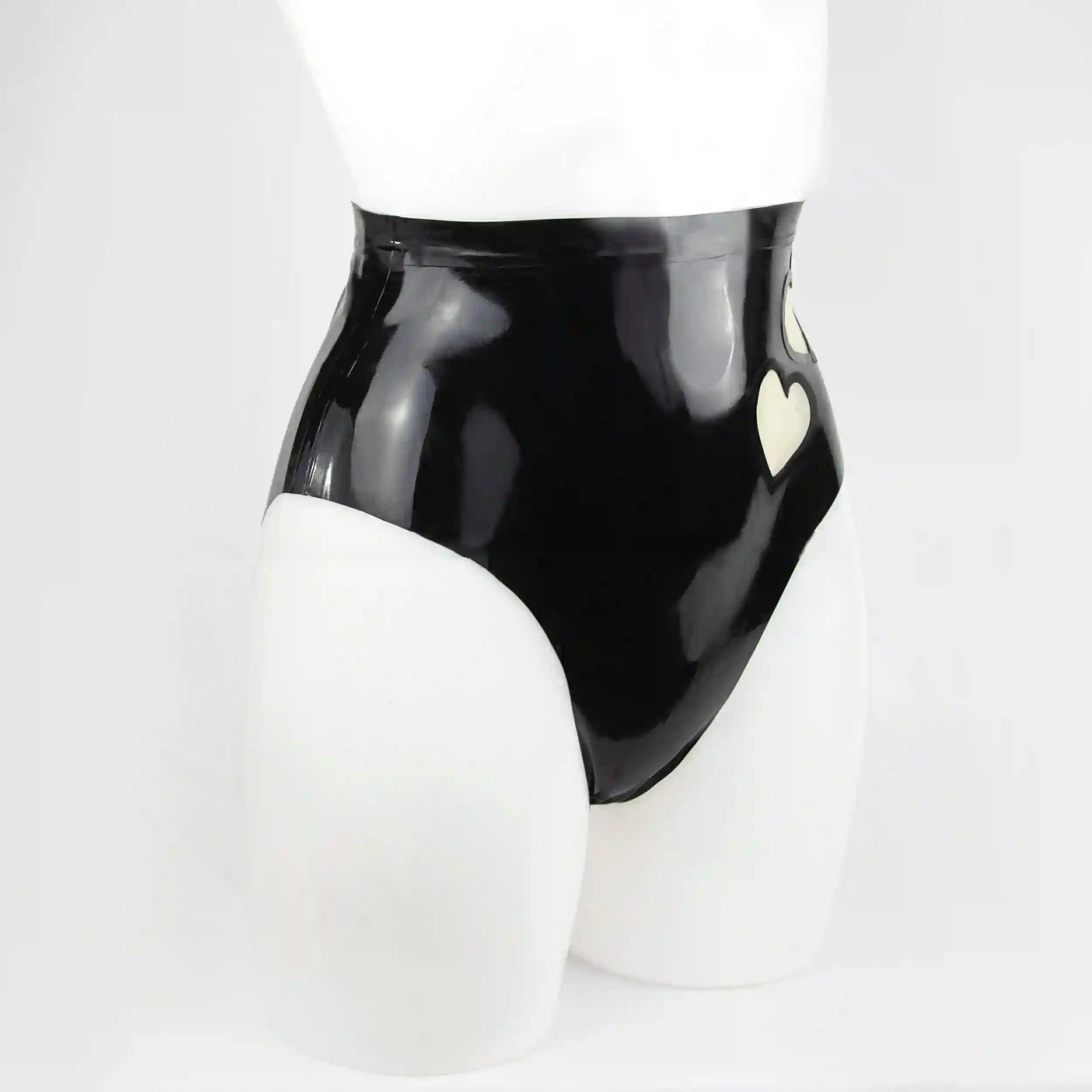 Heart Accent High-Waist Latex Panty