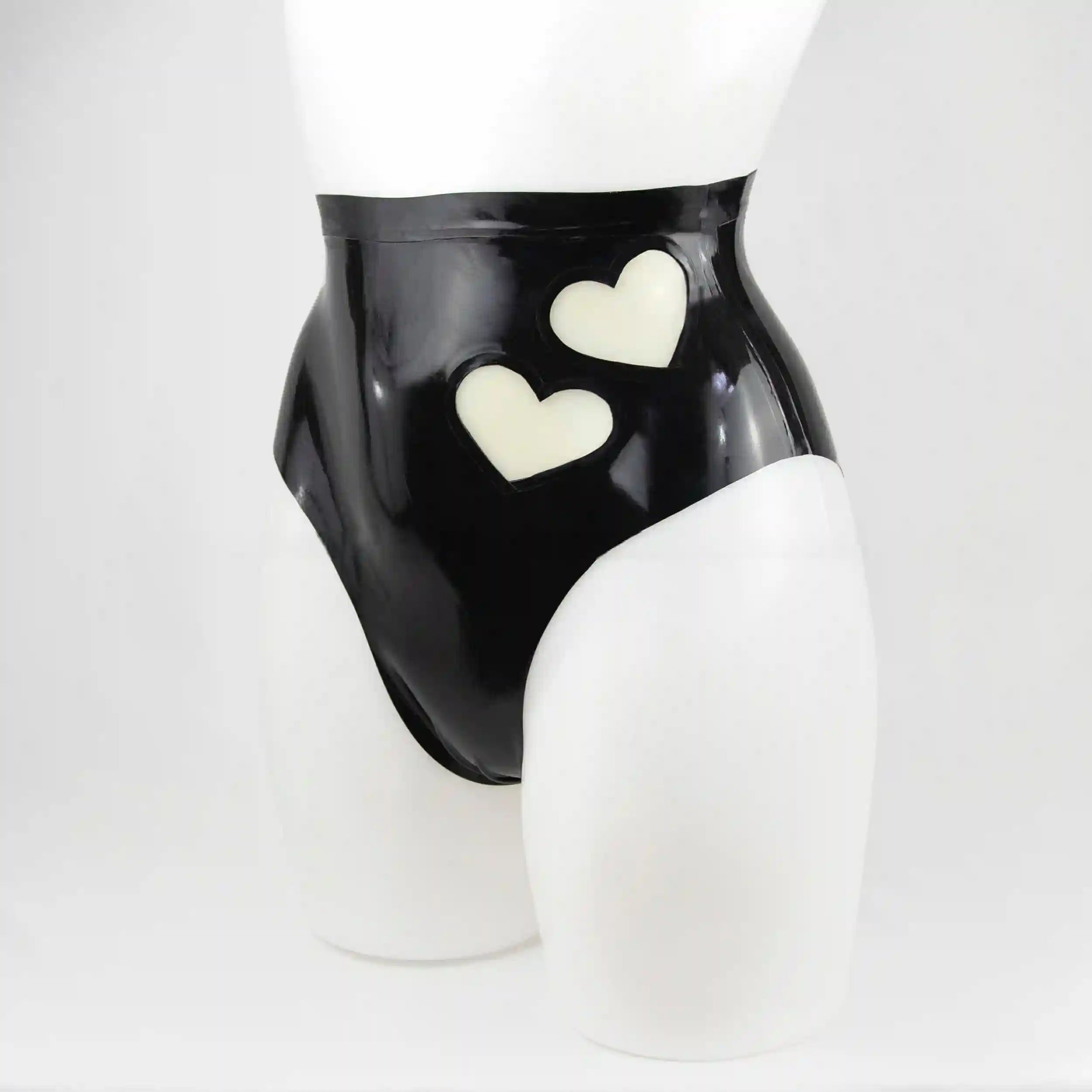 Heart Accent High-Waist Latex Panty