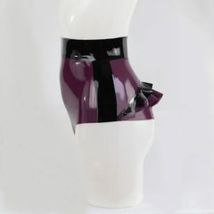 Wave-Trimmed High-Leg Latex Panty