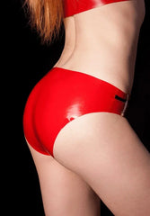 Chic Red Latex Bikini Panty