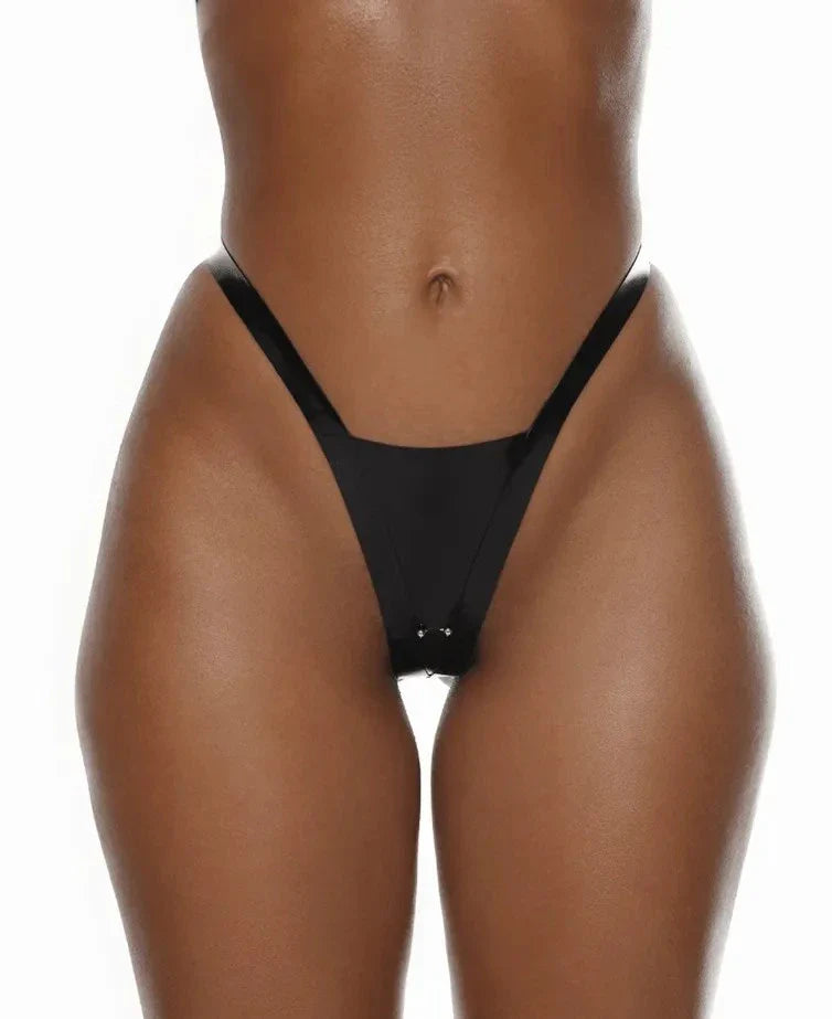 Minimalist Black Latex Thong