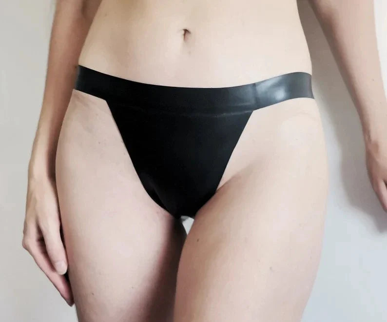 Classic Black Latex Bikini Bottom