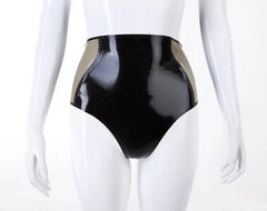 High-Waisted Latex Panty with Delicate Trim Detailing