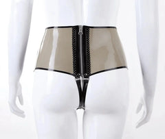 High-Waisted Latex Panty with Delicate Trim Detailing