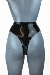 Classic High-Waisted Latex Panty with Front Zipper