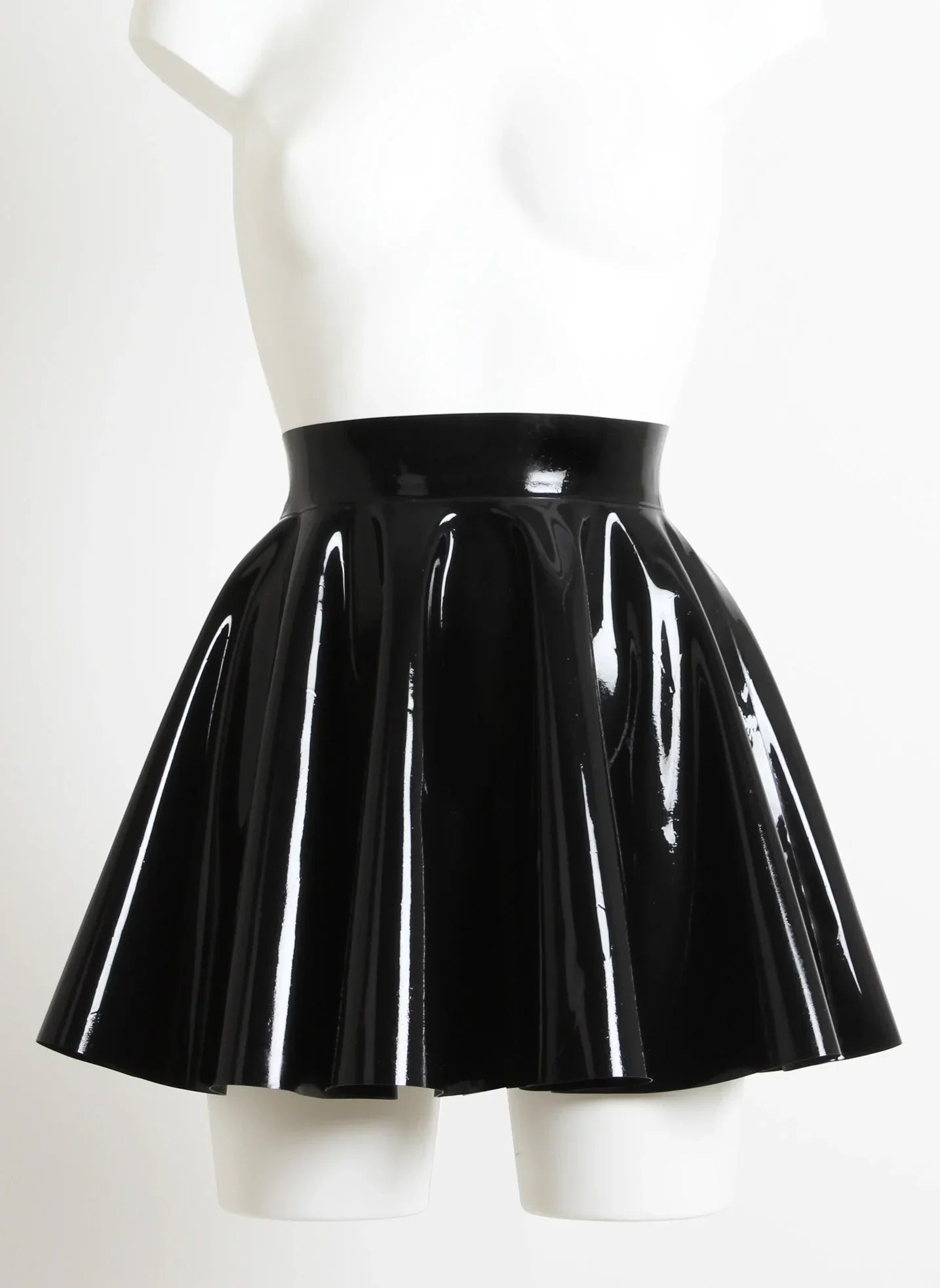 Sexy Black Zipper Latex Skirt