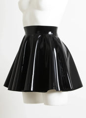 Sexy Black Zipper Latex Skirt