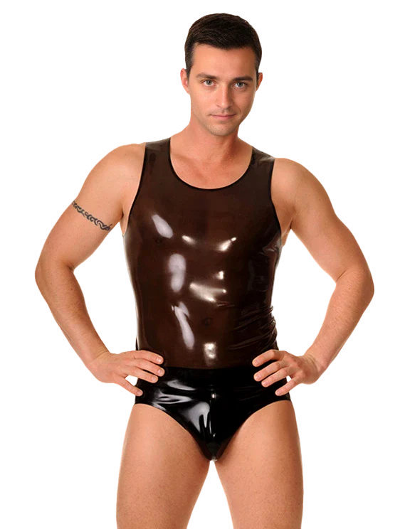 Glossy Sleeveless Latex Vest