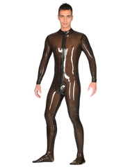 Sheer Brown Full-Body Latex Catsuit