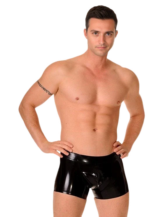 Glossy Black Latex Boxer Shorts