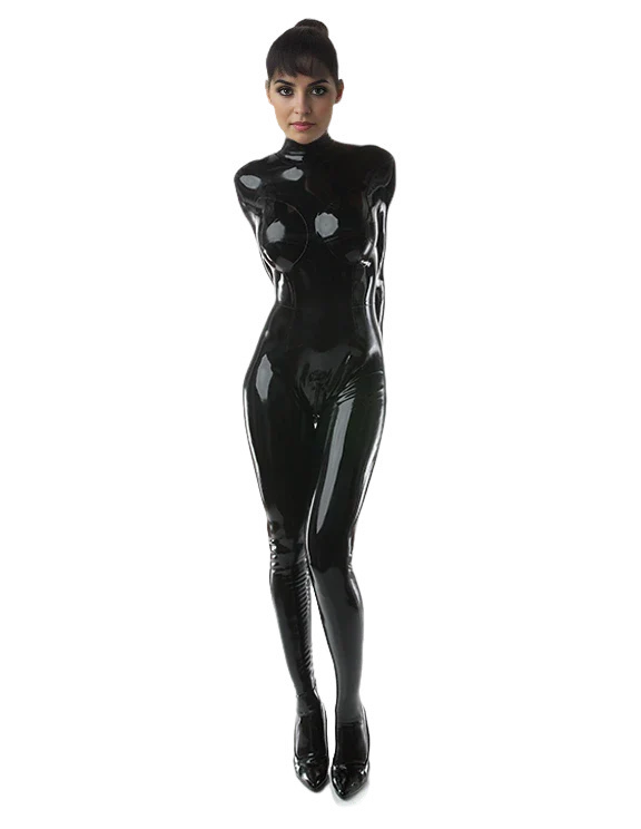 Sculpted Black Latex Catsuit