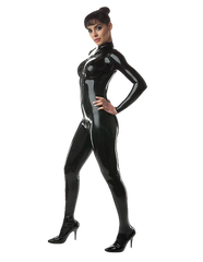 Sculpted Black Latex Catsuit