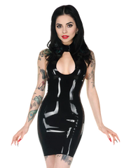 Black Cut-Out Latex Dress