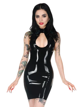 Black Cut-Out Latex Dress