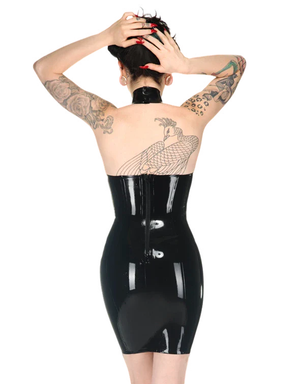 Black Cut-Out Latex Dress