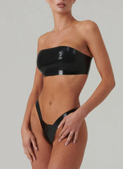 Black Strapless Latex Bra