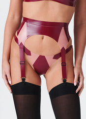 Latex Lipstick Suspender Belt