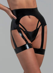 Latex Six Strap Suspender Belt